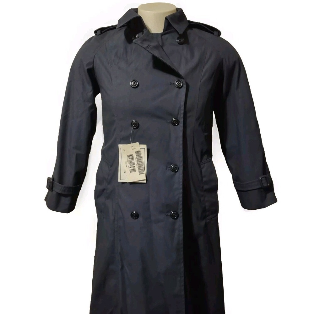 DSCP Defender  Collection Trench  Coat Women's Size 6R  Navy Blue Zip Out‎ Liner